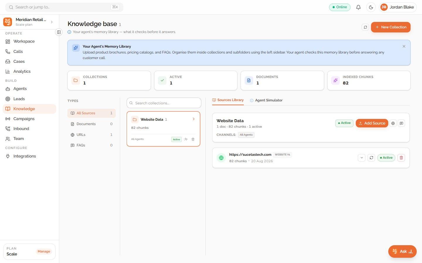 Dunefox Voice knowledge sources for grounded phone answers
